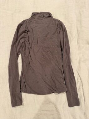 nuuds Women's Long Sleeve Mock Neck Top - Taupe Brown
